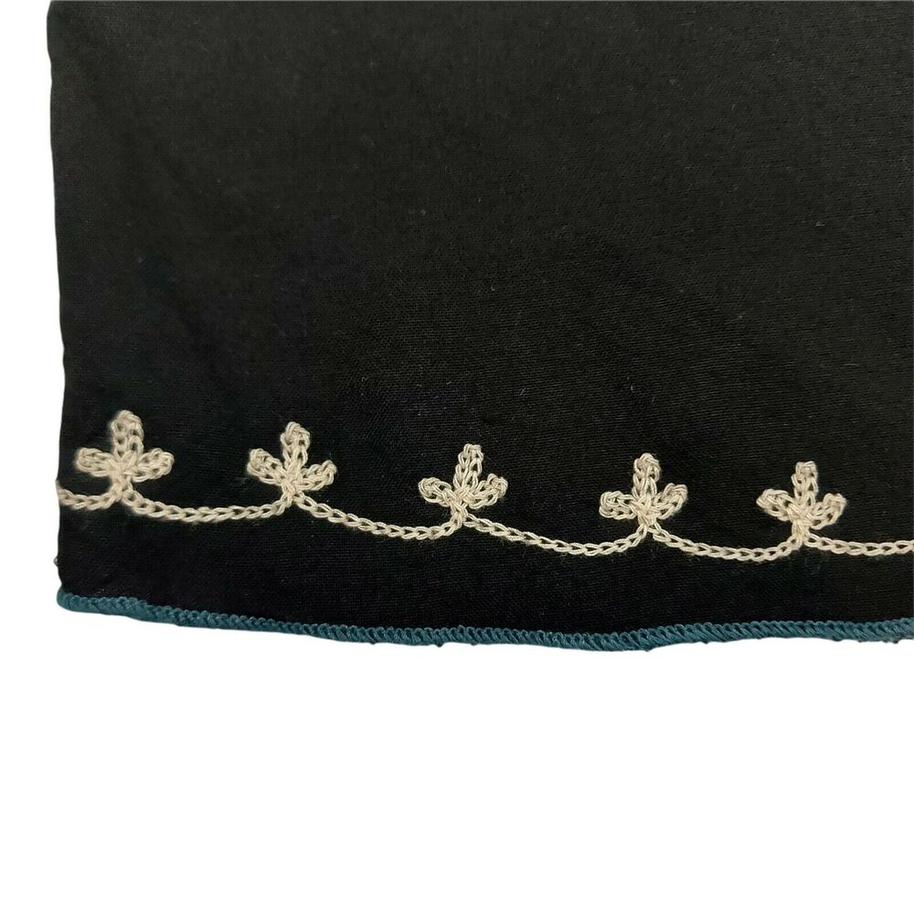 Lucky Brand Shift Dress Womens Small Black Embroidery Bohemian Boho 3/4 Sleeve - Picture 6 of 9